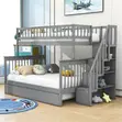 Modern Solid Wood Bunk Bed for Kids Bedroom - 1