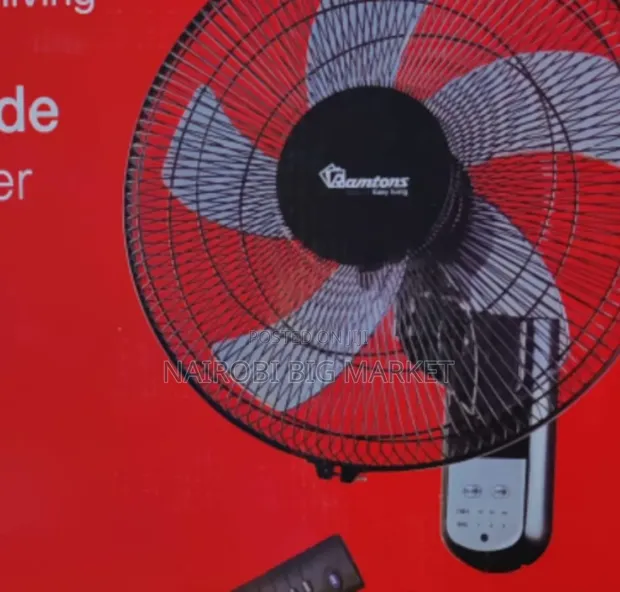 Ramtons 16" Wall Fan 5 Blades with Remote - 1