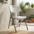 Foldable Balcony Garden Chair - White Plastic - 1