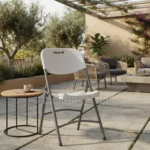 Foldable Balcony Garden Chair - White Plastic