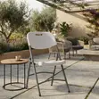 Foldable Balcony Garden Chair - White Plastic - 2