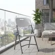 Foldable Balcony Garden Chair - White Plastic - 3