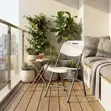Foldable Balcony Garden Chair - White Plastic - 4