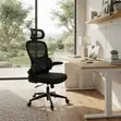 Fabric Orthopedic Office Chair - Black - 1