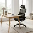 Fabric Orthopedic Office Chair - Black - 3