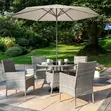 Luxury Modern Rattan Outdoor Furniture Set with Umbrella - 3