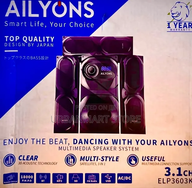 Ailyons ELP3603K 3.1 Channel Multimedia Speaker System - 1