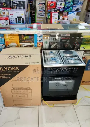 Ailyons 60x60 Cooker: 3 Gas Burners + 1 Electric Hotplate