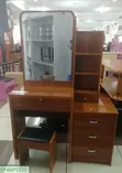 Brown Dressing Table with Sliding Mirror - 2