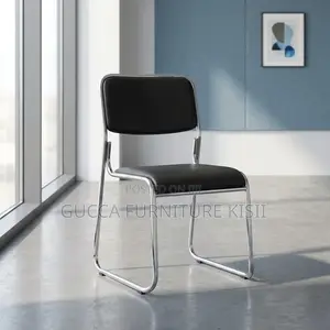 Stackable Leather Chrome Visitor Chair