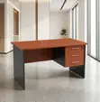 0.9m Lockable 3 Drawer Home Office Study Desk - Brown - 1