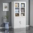 Executive Half-Glass Display Cabinet - White - 4