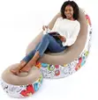 Portable Inflatable Lazy Lounge Chair Set with Manual Pump - 1