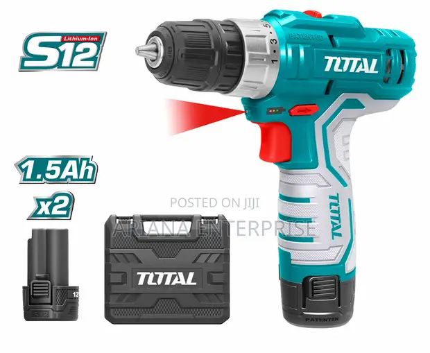 Total 12V Li-ion Cordless Drill with 2 Batteries - 1