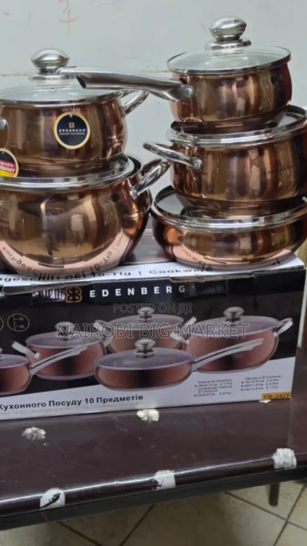 10pcs Gold Edenburg Cookware Set - 1