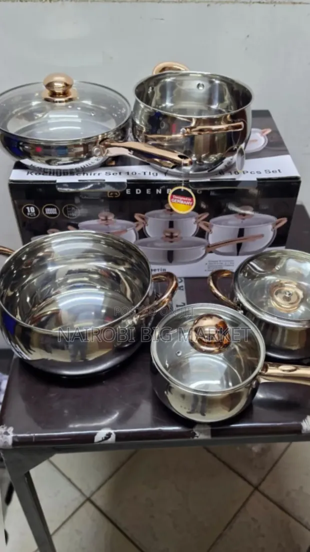 10pcs Edenburg Gold Stainless Steel Cookware Set - 1