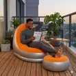 Inflatable Lounge Chair and Ottoman Set with Manual Pump - 1