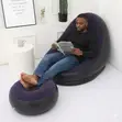 Inflatable Lounge Chair and Ottoman Set with Manual Pump - 3