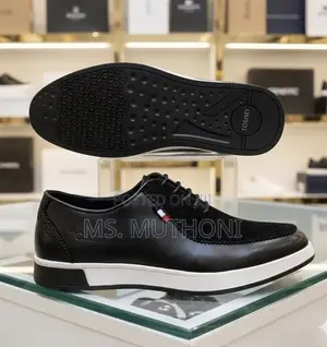 Tommy Hilfiger Black Leather & Suede Casual Shoes