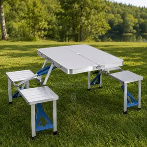 Foldable Camping Table with 4 Stools