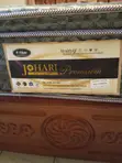 Solid Mahogany Queen Bed with Mattress & Linens - 1