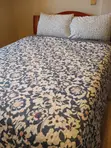 Solid Mahogany Queen Bed with Mattress & Linens - 2