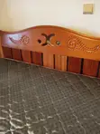 Solid Mahogany Queen Bed with Mattress & Linens - 4