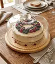28cm Glass Cake Cover with Bamboo Lid/Base - 3