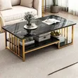 Executive Black Marble Coffee Table - 1
