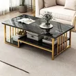 Executive Black Marble Coffee Table - 2