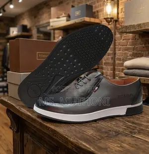Stylish Grey & Black Tommy Wingtip Casual Sneakers (Sizes 40-45)