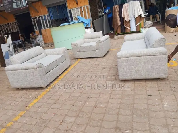 Seti ya Sofa ya Kawaida ya Kijivu ya Viti 6 - 1