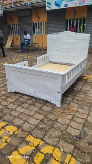 3x6 White Wooden Kids Bed Frame
