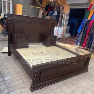 5x6 Executive Wooden Bed with 2 Sideboxes