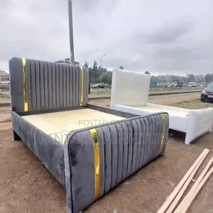 Sassy Grey Chester Bed with Gold Trim (5x6)
