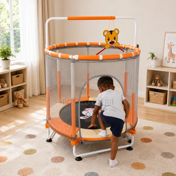 5FT Children's Mini Trampoline with Safety Net - 1