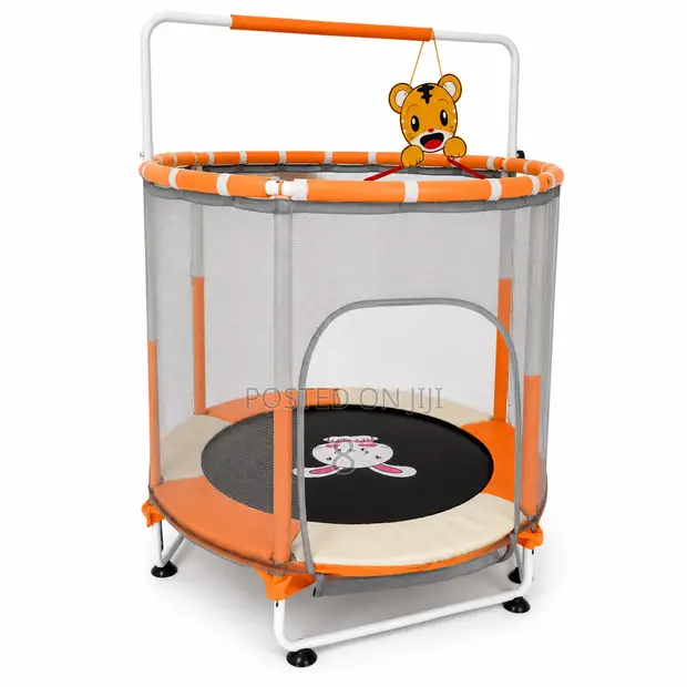 5ft Mini Kids Trampoline with Safety Handlebar - 1