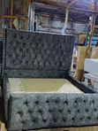 Charcoal Grey Velvet Bed Frame - 5x6 - 1