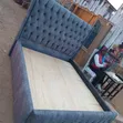 5x6 Bed Frame with Velvet Upholstery and Diamond Tufting - 3