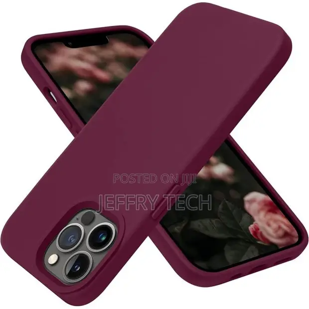 Soft Silicone Slim Shockproof Case for iPhone 12 Pro Max - Maroon - 1