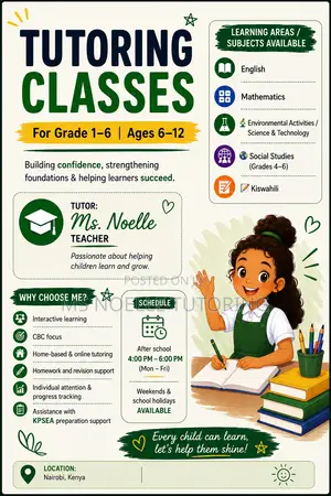 Ms Noelle Tutoring: Madarasa Daraja la 1-6