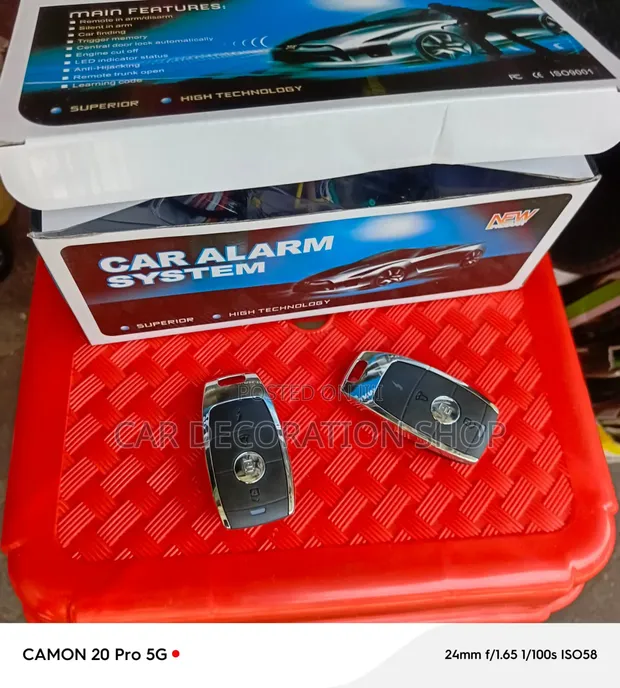 Generic 12V Car Alarm System with 2 Key Fob Remotes - 1