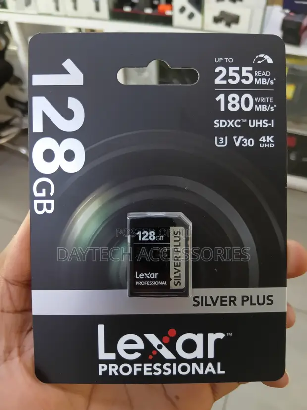 Lexar Silver Plus 128GB UHS-I V30 SDXC Memory Card - 1