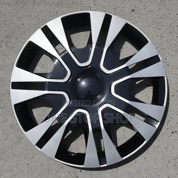 15" Black Silver Multi-Spoke Wheel Caps (Set of 4) - 1