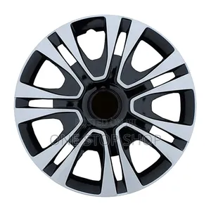 15" Silver Black Wheel Caps - Impact & Weather Resistant