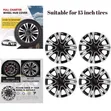 15" Silver Black Wheel Caps - Impact & Weather Resistant - 2