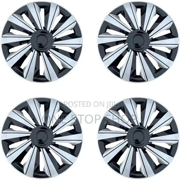 14" Universal Multi-Spoke Wheel Caps with Dual Tone Finish - 1