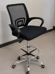 Adjustable Counter Chair with Backrest - Black - 1