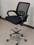 Adjustable Counter Chair with Backrest - Black - 4