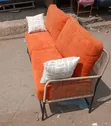 3-Seater Woven Metal Sofa with Cushion - 2